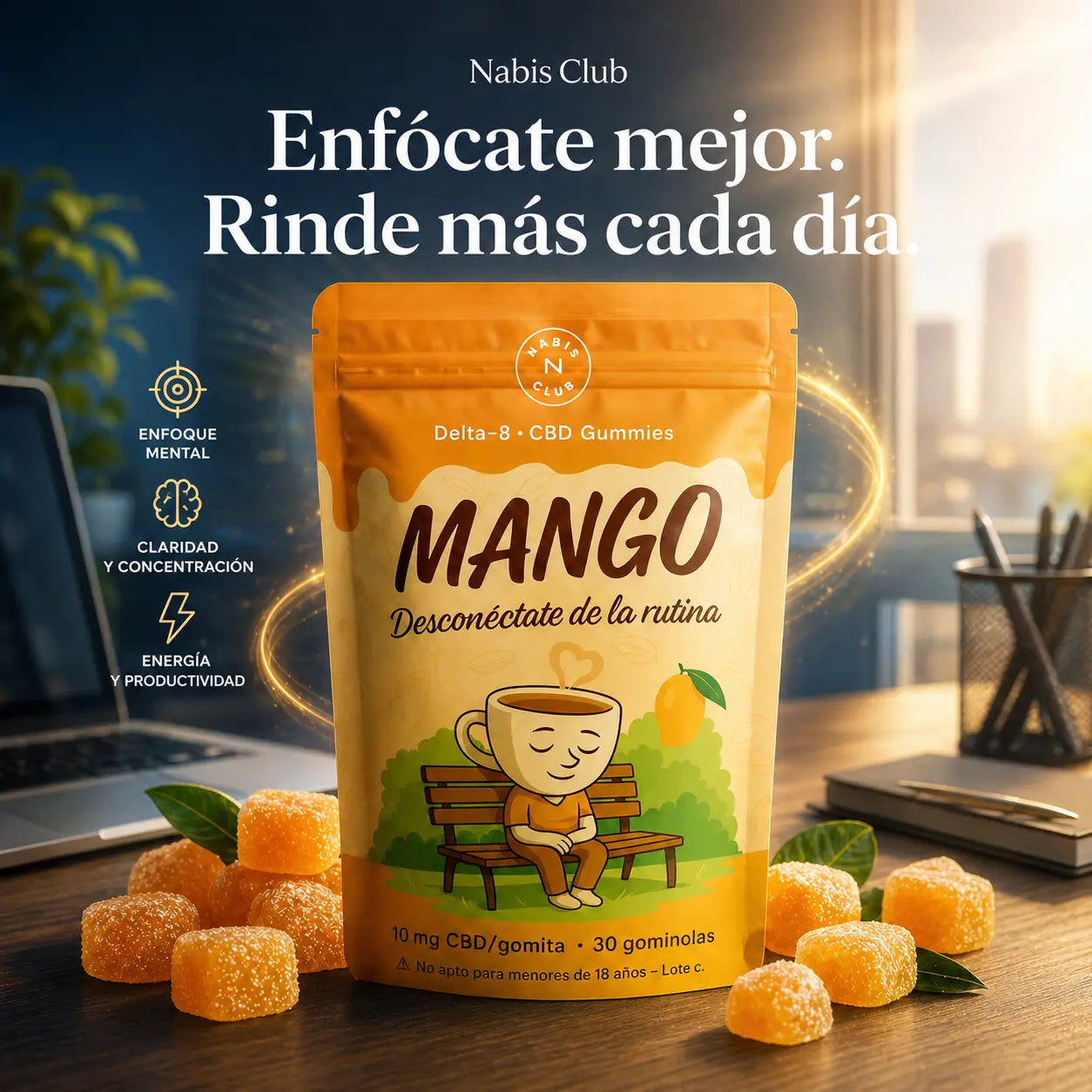 Sabor mango para una rutina más ligera y enfocada.