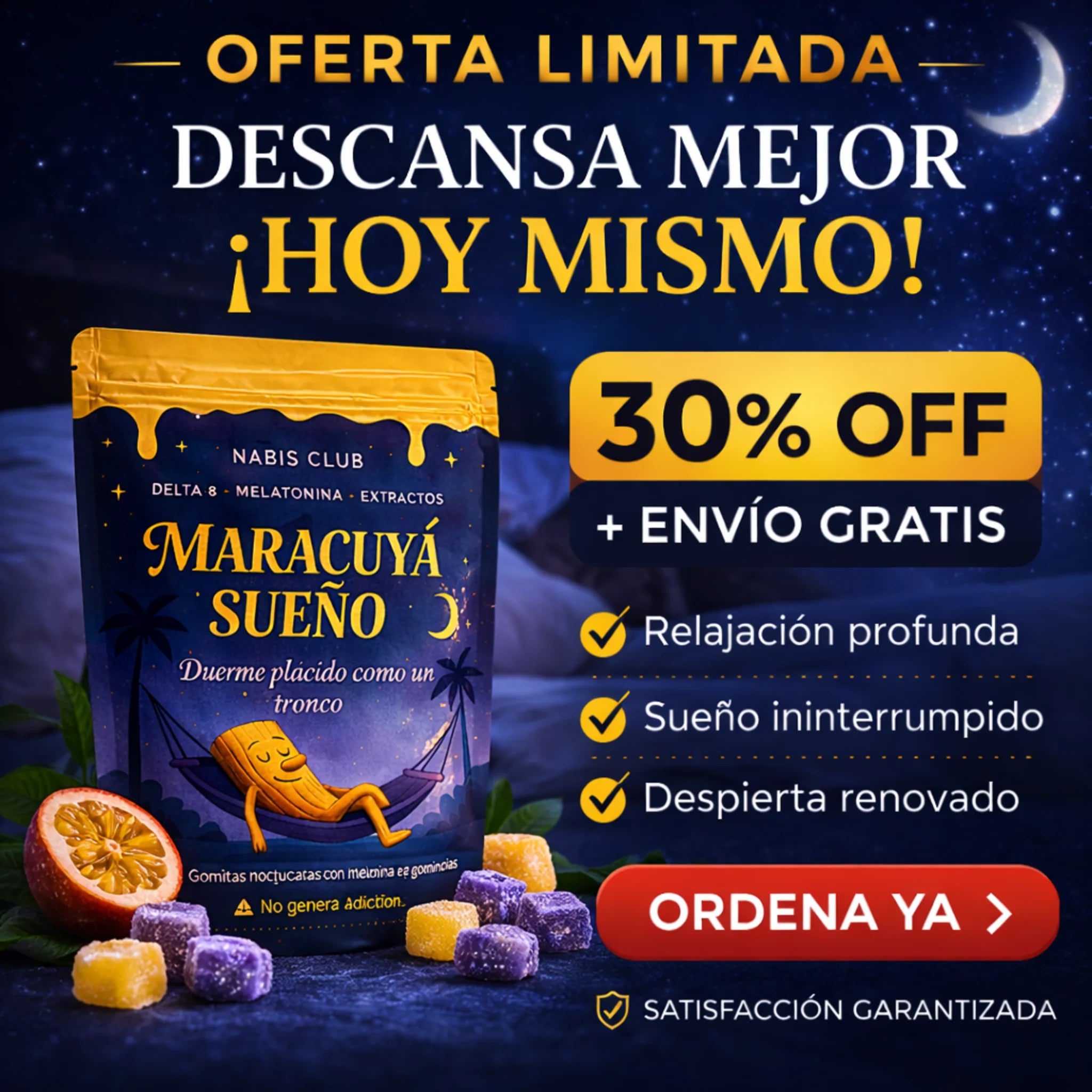 A dormir como un tronco. Efecto en 45 min.